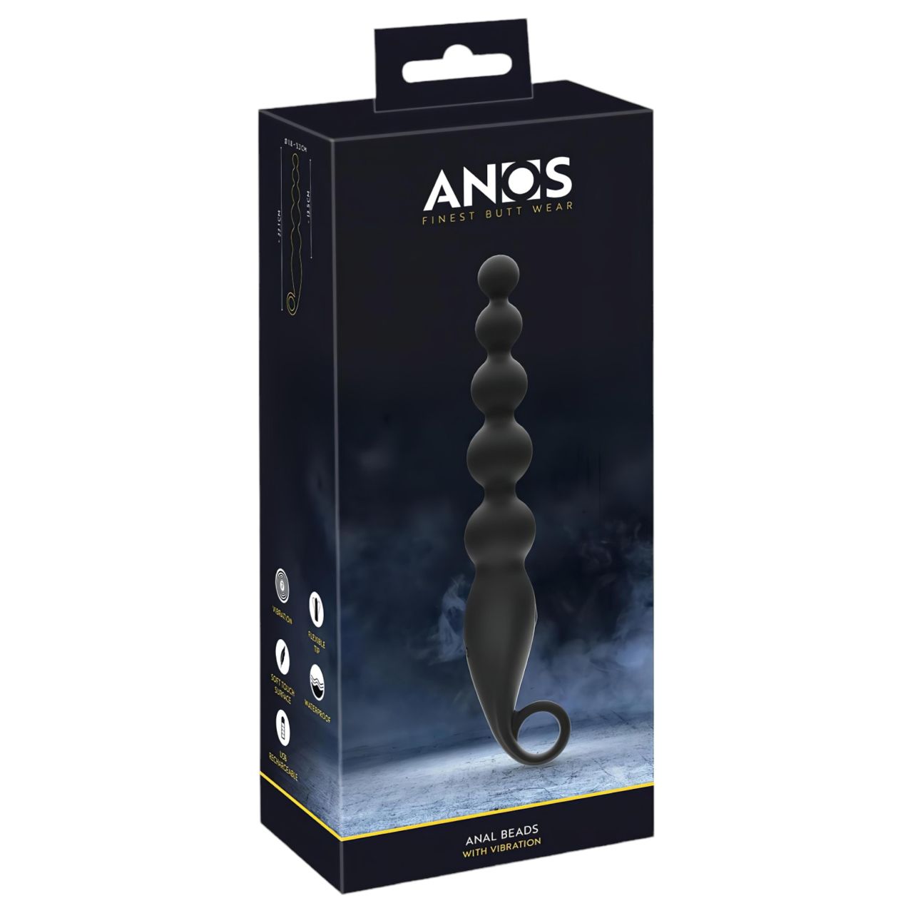 ANOS Anal Beads - gyöngyös anál vibrátor (fekete) ANOS Anal Beads - gyöngyös anál vibrátor (fekete)