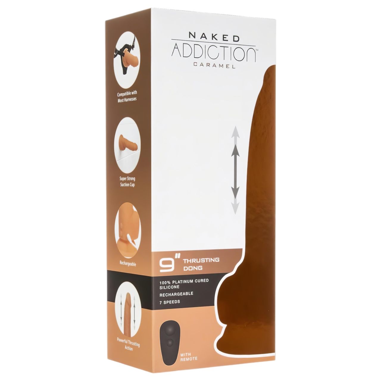 Naked Addiction Thrusting 9 - lökő vibrátor - sötét (23cm) Naked Addiction Thrusting 9 - lökő vibrátor - sötét (23cm)