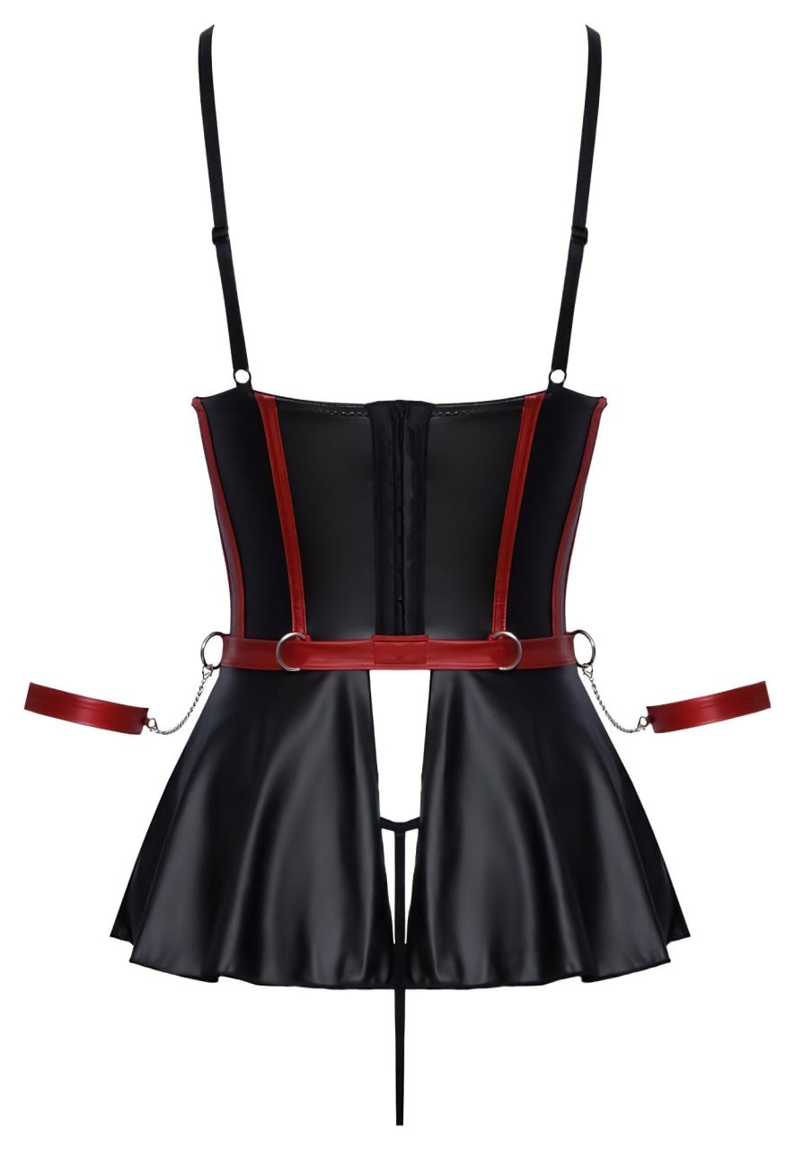 Cottelli Bondage - fényes szett és kar bilincs (fekete)