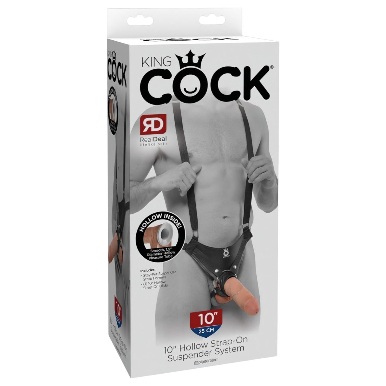 King Cock Strap-on 10 - üreges felcsatolható dildó 25cm King Cock Strap-on 10 - üreges felcsatolható dildó 25cm