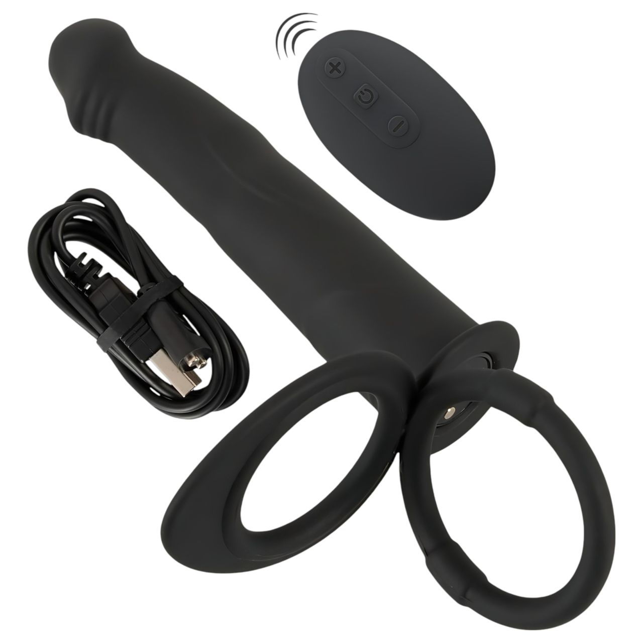 Black Velvet Double F - felcsatolható anál vibrátor (fekete) Black Velvet Double F - felcsatolható anál vibrátor (fekete)