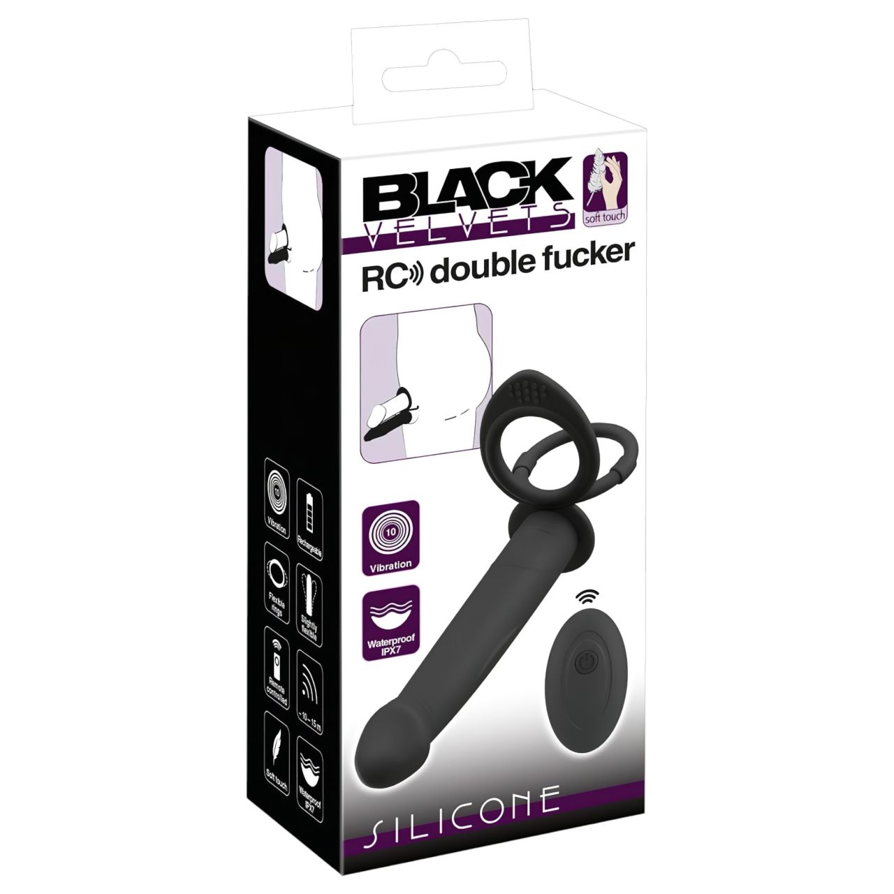 Black Velvet Double F - felcsatolható anál vibrátor (fekete) Black Velvet Double F - felcsatolható anál vibrátor (fekete)