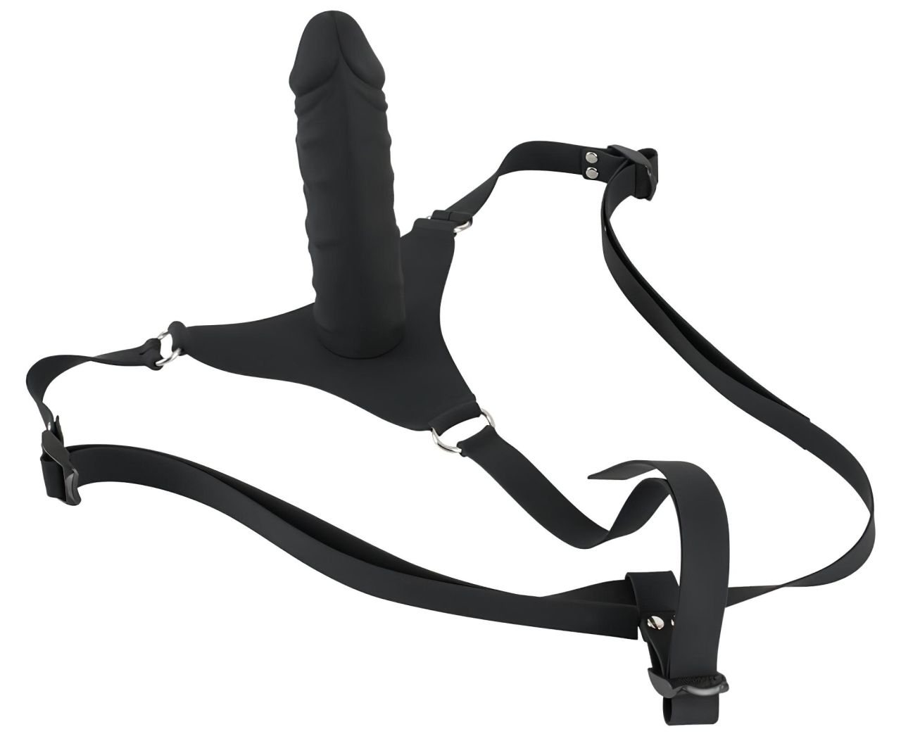You2Toys - Silicone Strap-On - felcsatolható dildó (fekete) You2Toys - Silicone Strap-On - felcsatolható dildó (fekete)