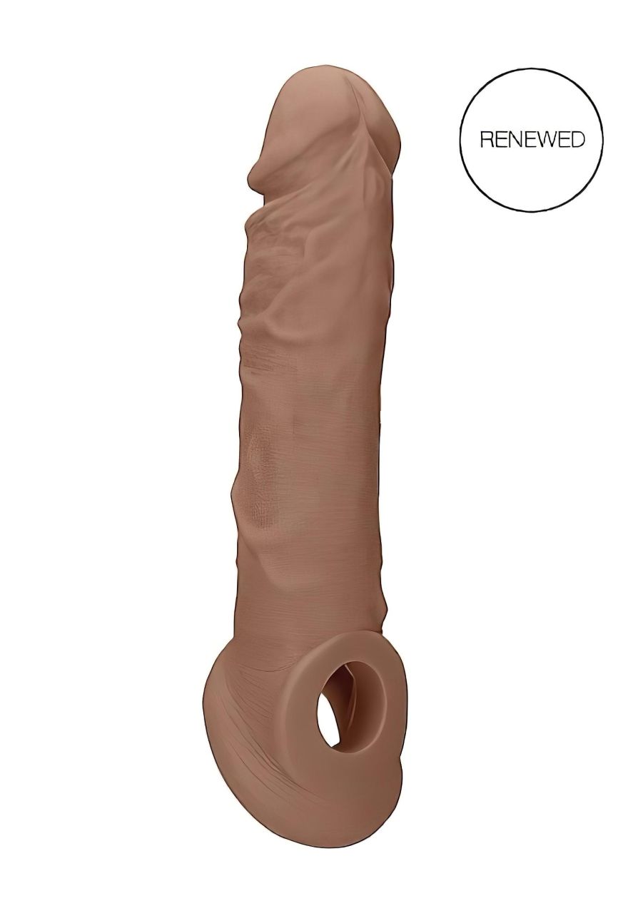 RealRock Penis Sleeve 8 - péniszköpeny (21cm) - sötét natúr RealRock Penis Sleeve 8 - péniszköpeny (21cm) - sötét natúr