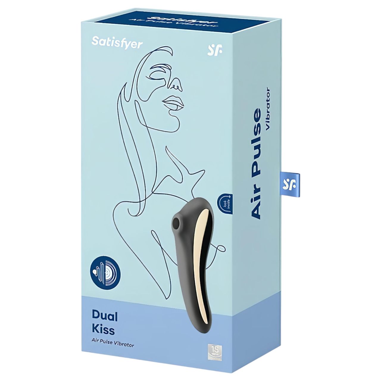 Satisfyer Dual Kiss - akkus hüvelyi és csikló vibrátor (fekete) Satisfyer Dual Kiss - akkus hüvelyi és csikló vibrátor (fekete)