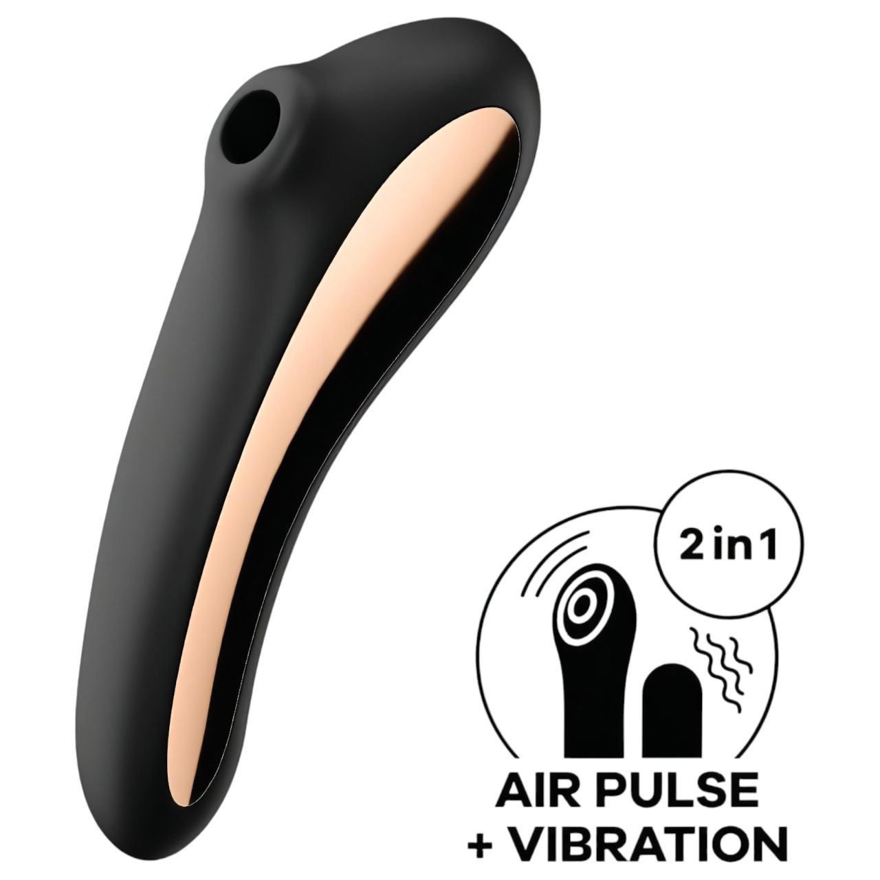 Satisfyer Dual Kiss - akkus hüvelyi és csikló vibrátor (fekete) Satisfyer Dual Kiss - akkus hüvelyi és csikló vibrátor (fekete)