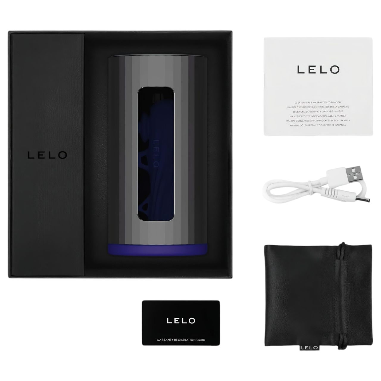LELO F1s V2 - interaktív maszturbátor (fekete-kék) LELO F1s V2 - interaktív maszturbátor (fekete-kék)