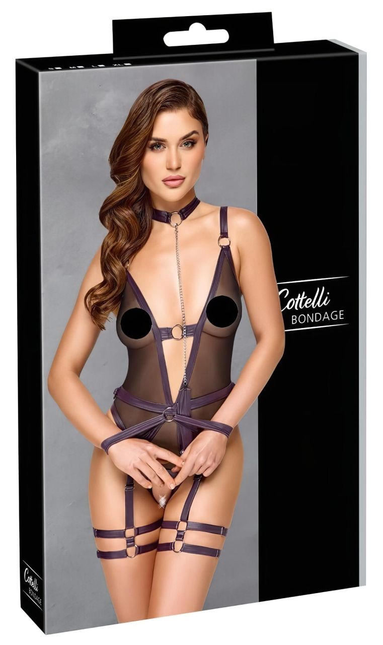 Cottelli Bondage - nyitott body és kar bilincs (fekete) Cottelli Bondage - nyitott body és kar bilincs (fekete)