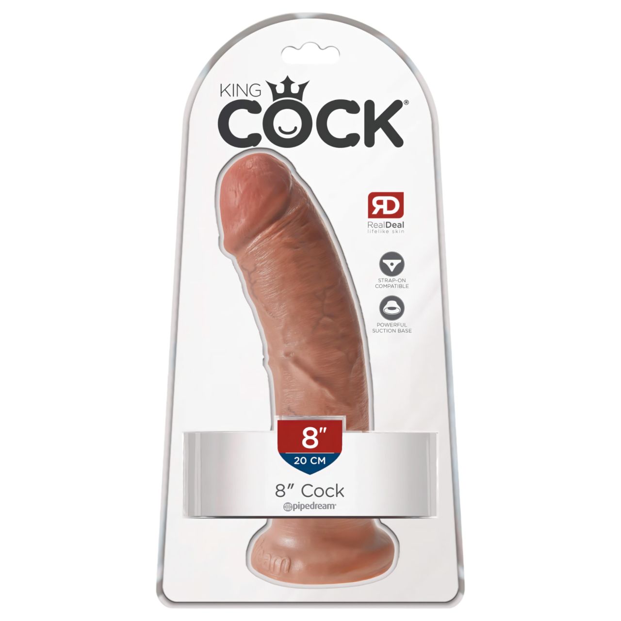 King Cock 8 dildó (20 cm) - sötét natúr King Cock 8 dildó (20 cm) - sötét natúr