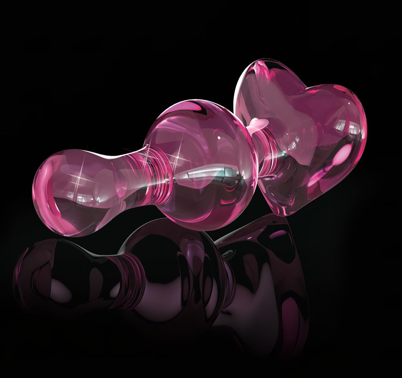 Icicles No. 75 - szíves, üveg anál plug (pink) Icicles No. 75 - szíves, üveg anál plug (pink)