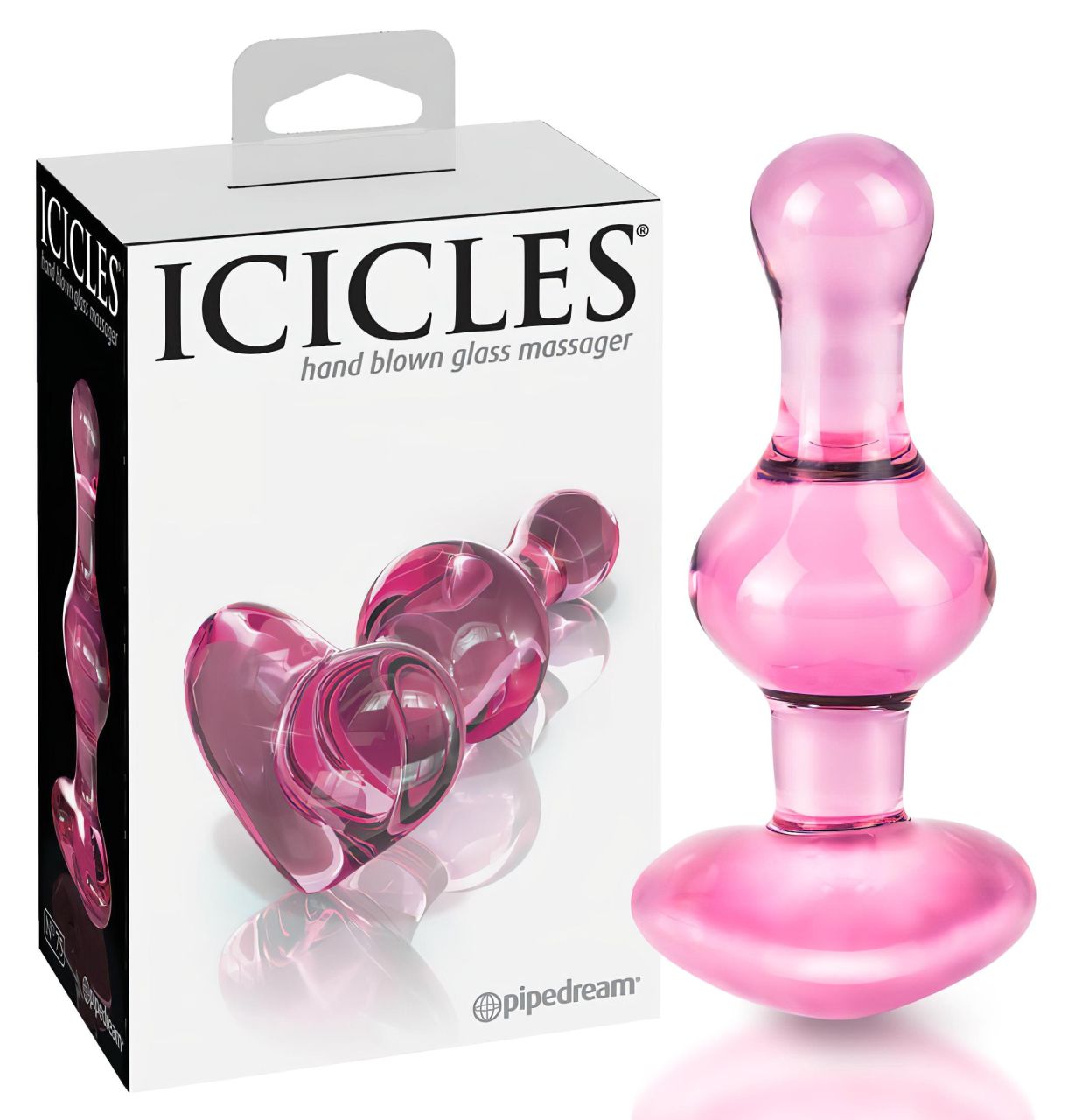 Icicles No. 75 - szíves, üveg anál plug (pink) Icicles No. 75 - szíves, üveg anál plug (pink)