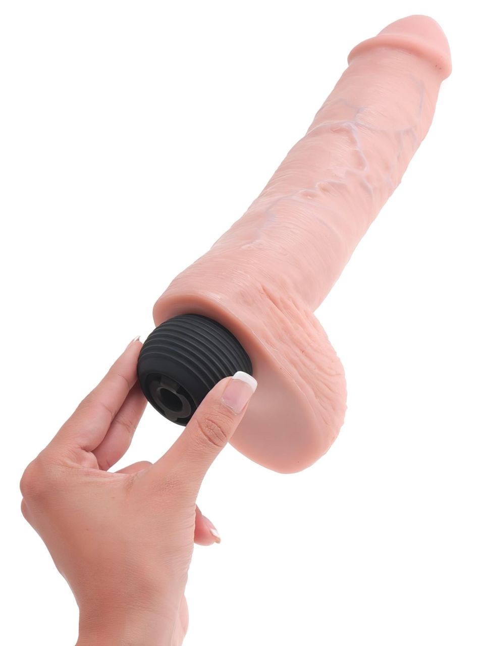 King Cock 10 - élethű spriccelő dildó (25cm) - natúr King Cock 10 - élethű spriccelő dildó (25cm) - natúr