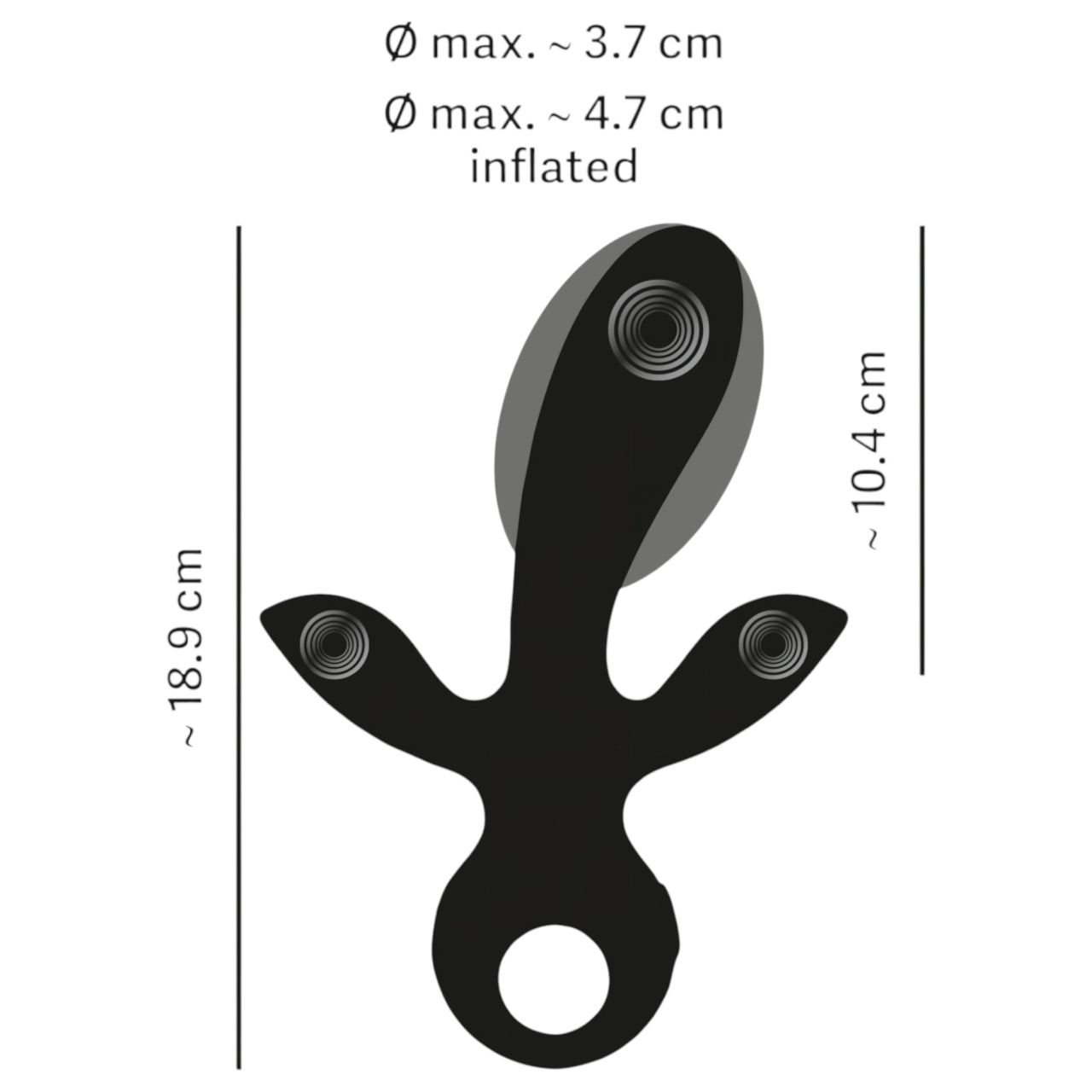 Eternal - felpumpálható tripla vibrátor (fekete) Eternal - felpumpálható tripla vibrátor (fekete)