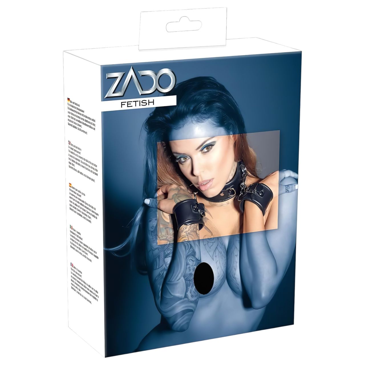 ZADO - bőr nyakörv bilinccsel (fekete) ZADO - bőr nyakörv bilinccsel (fekete)