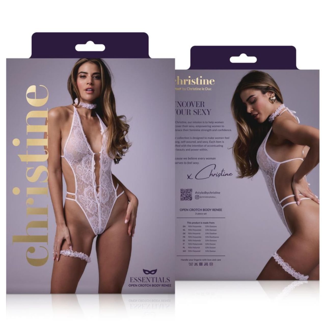 Christine - nyitott body szett (fehér) Christine - nyitott body szett (fehér)