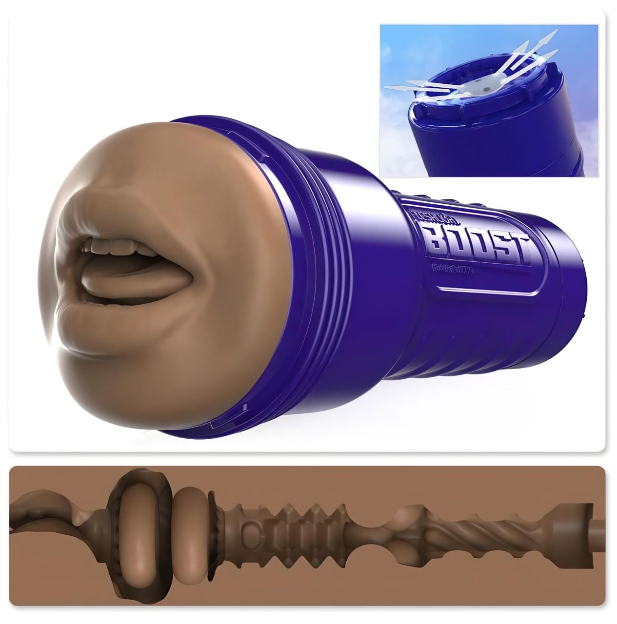 Fleshlight Boost Blow - élethű száj maszturbátor (barna) Fleshlight Boost Blow - élethű száj maszturbátor (barna)