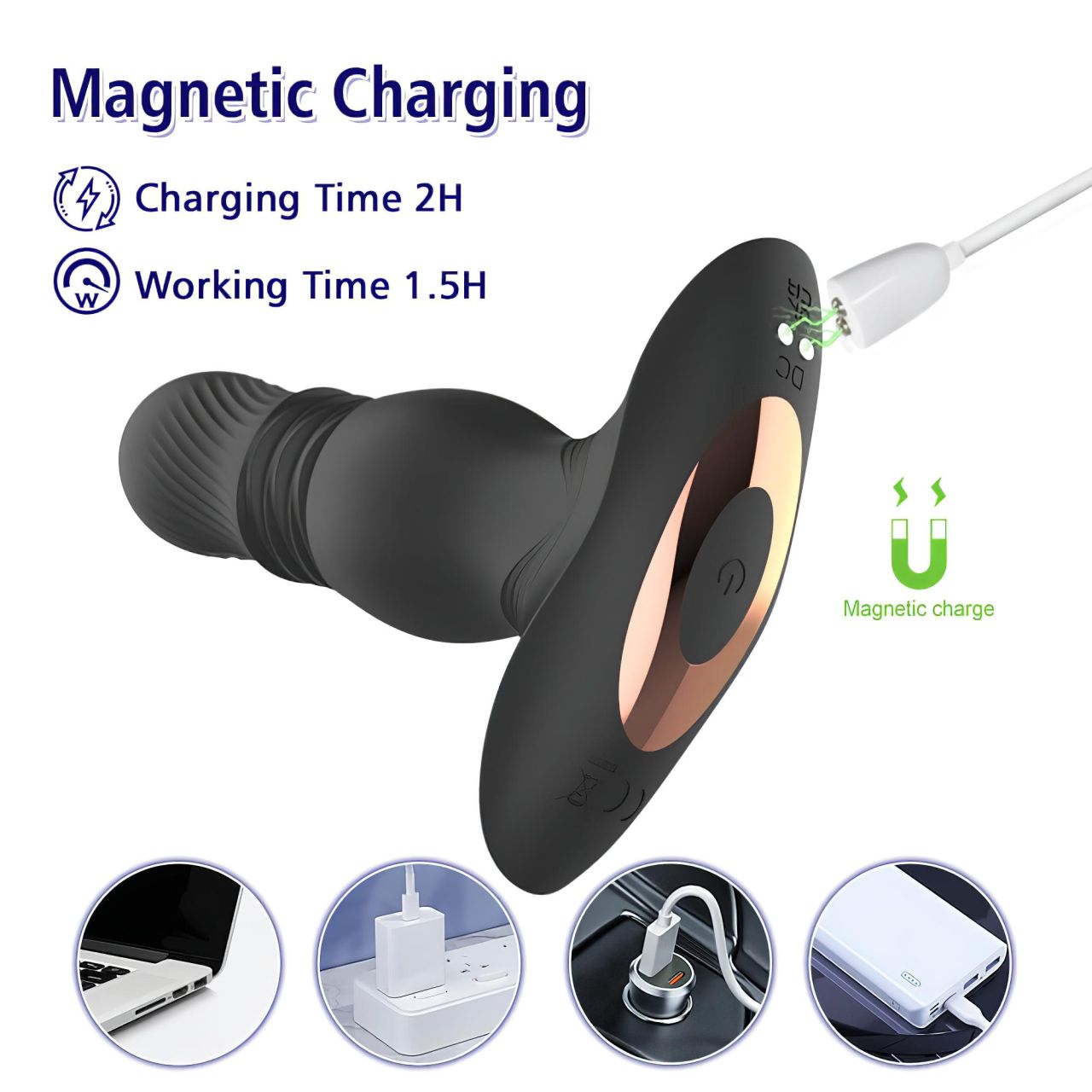 Aixiasia Roy - akkus, rádiós lökő anál vibrátor (fekete) Aixiasia Roy - akkus, rádiós lökő anál vibrátor (fekete)