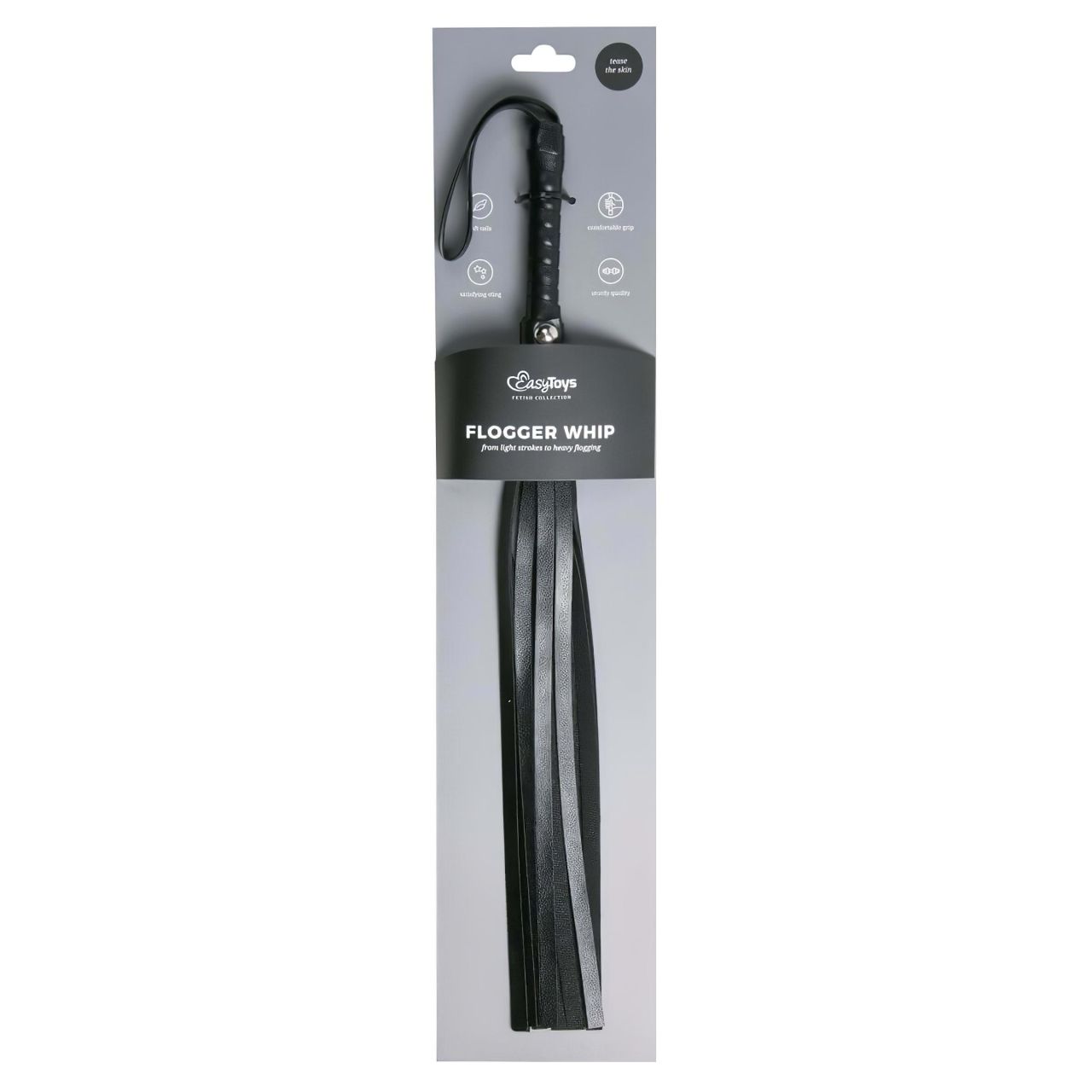 Easytoys Flogger - puha műbőr korbács (fekete) Easytoys Flogger - puha műbőr korbács (fekete)