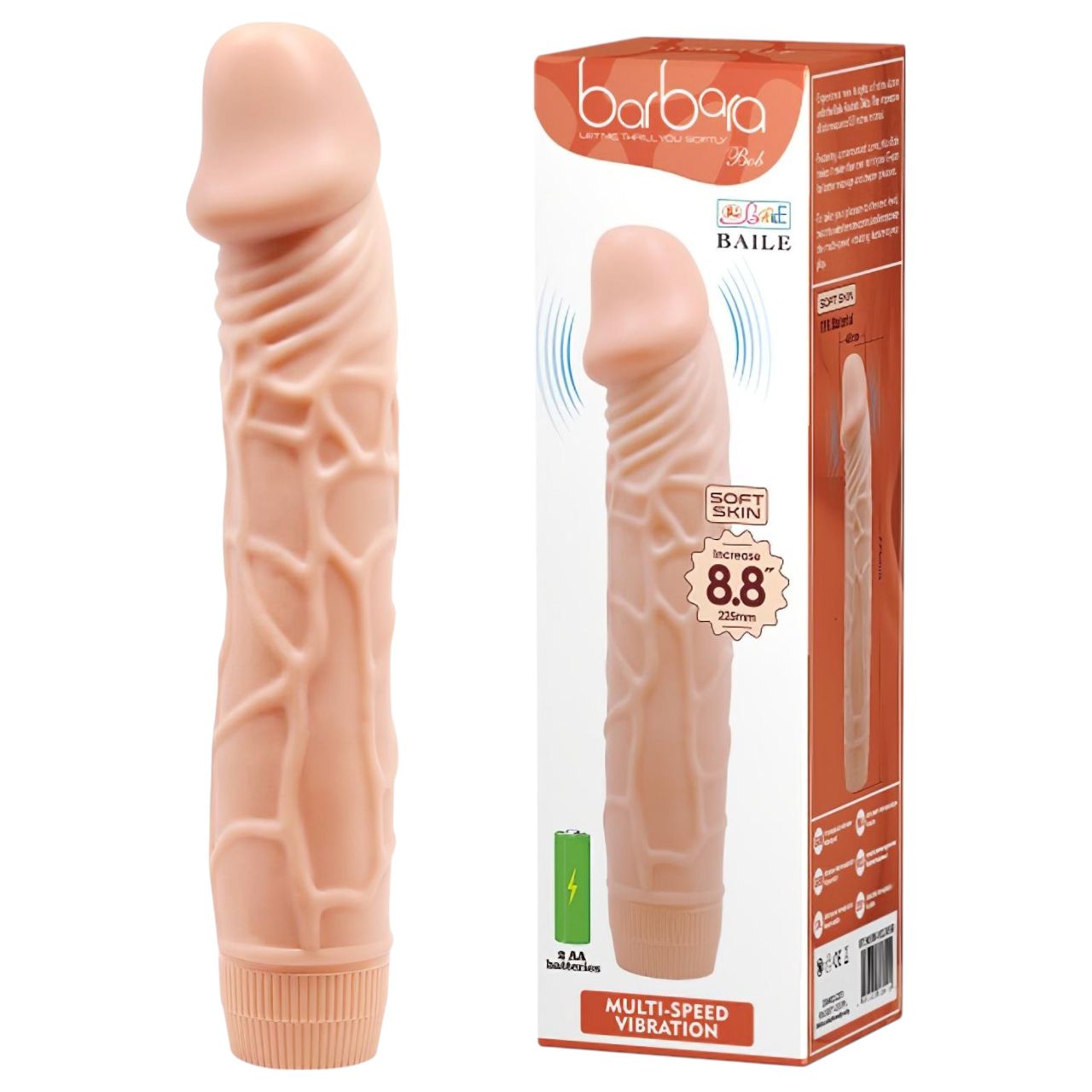 Baile Barbara - élethű vibrátor - 22,5 cm (natúr) Baile Barbara - élethű vibrátor - 22,5 cm (natúr)