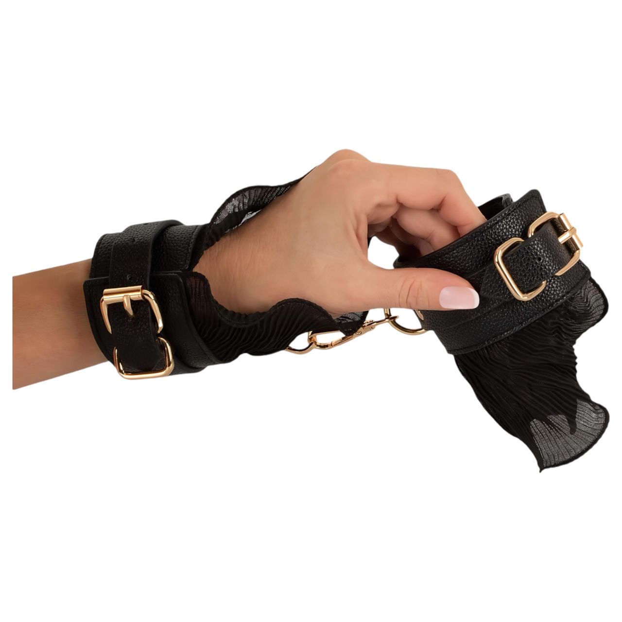 Bad Kitty - fodros kötöző szett (4 részes) - fekete Bad Kitty - fodros kötöző szett (4 részes) - fekete