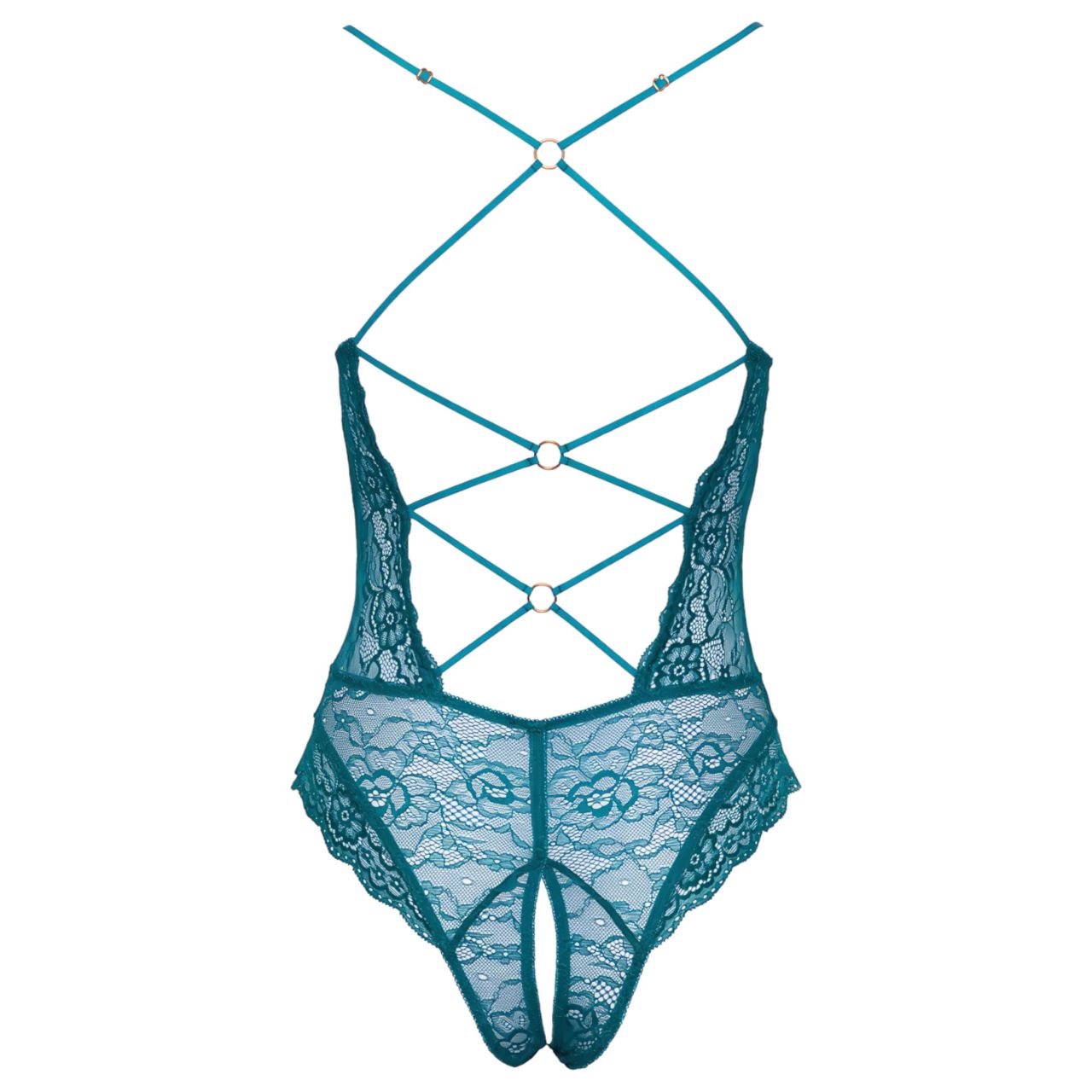 Cottelli - fűzős csipkés, nyitott body (zöld) Cottelli - fűzős csipkés, nyitott body (zöld)