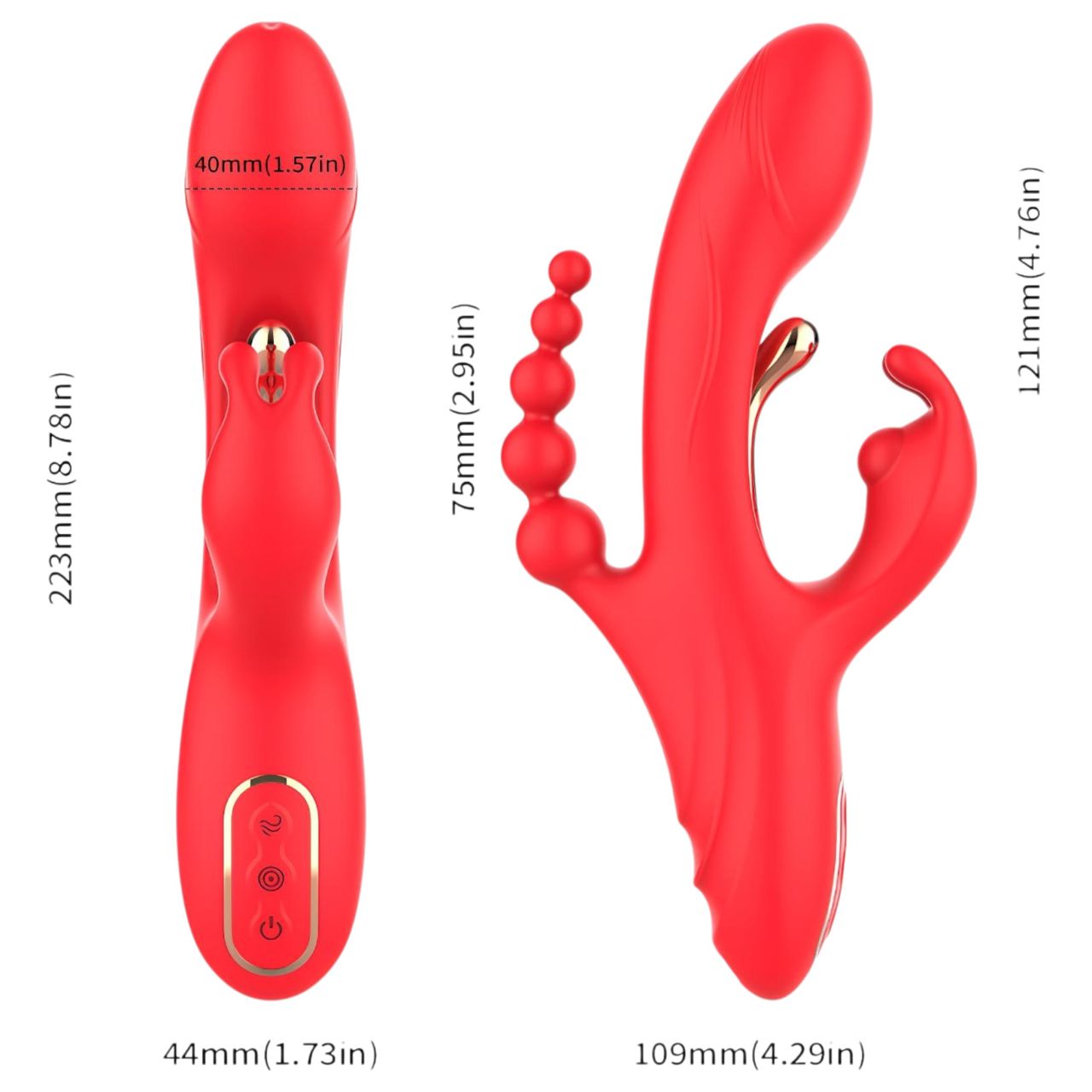 Bestoy - 3 ágú, nyelves vibrátor (piros) Bestoy - 3 ágú, nyelves vibrátor (piros)