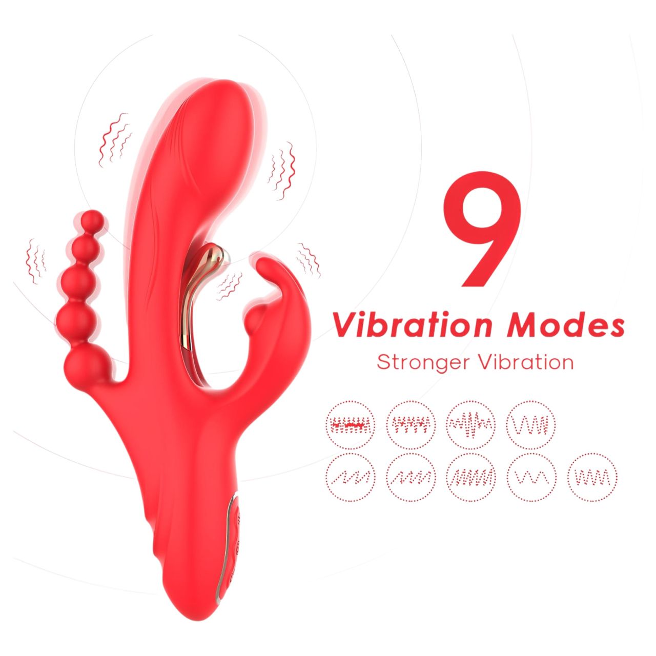 Bestoy - 3 ágú, nyelves vibrátor (piros) Bestoy - 3 ágú, nyelves vibrátor (piros)