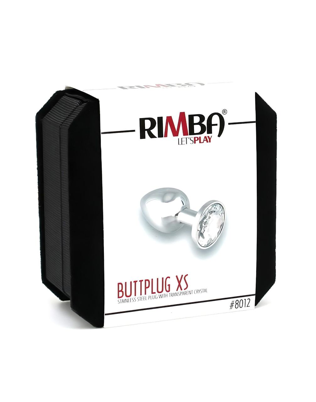 Rimba XS - átlátszó köves, fém anál plug (ezüst)