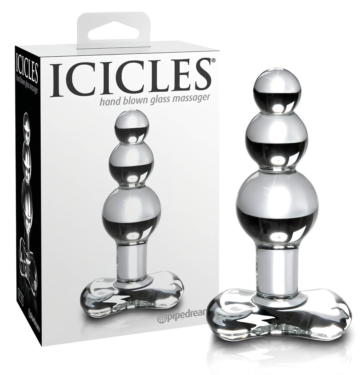 Icicles No. 47 - tripla gyöngyös, üveg anál plug (átlátszó) Icicles No. 47 - tripla gyöngyös, üveg anál plug (átlátszó)