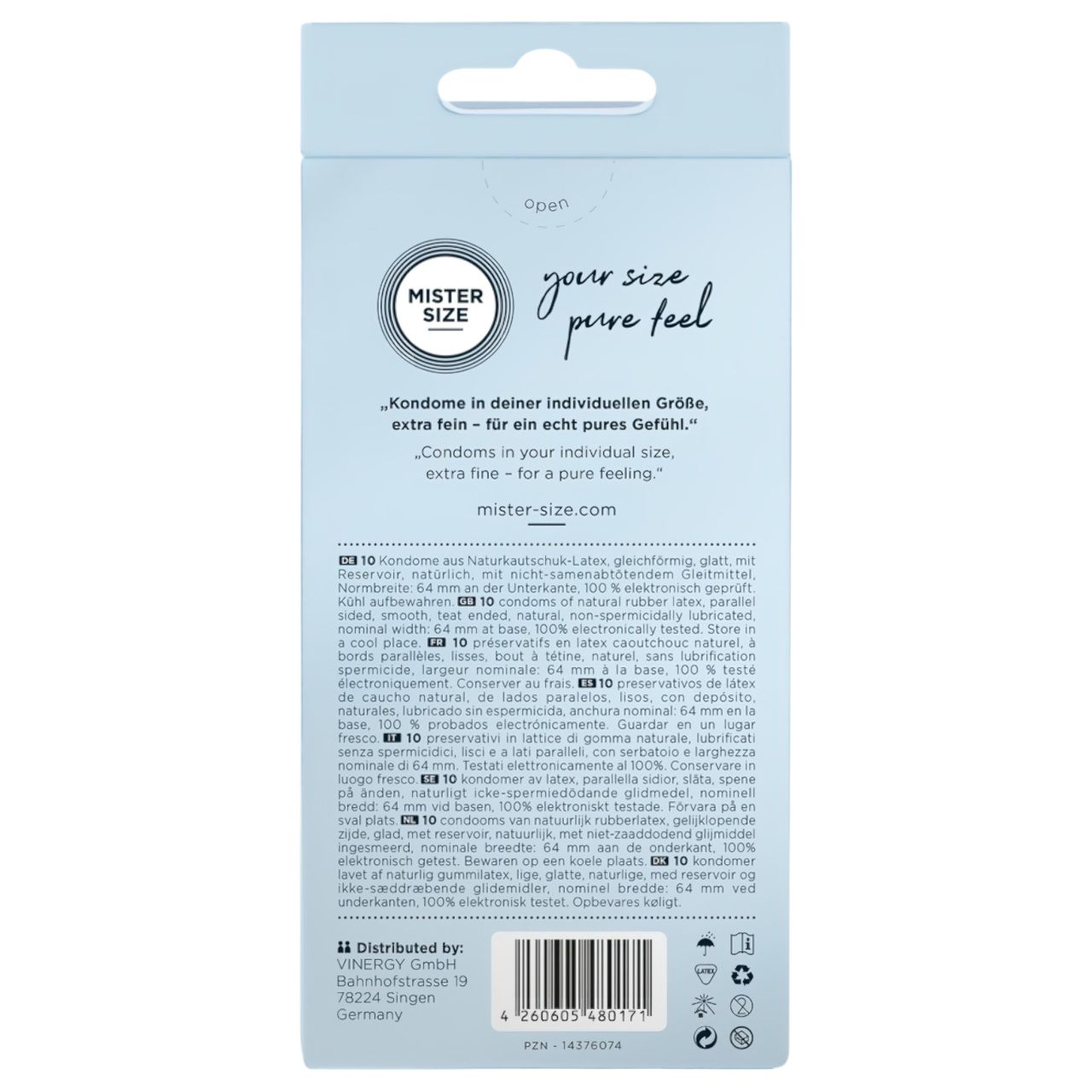 Mister Size vékony óvszer - 64mm (10db) Mister Size vékony óvszer - 64mm (10db)