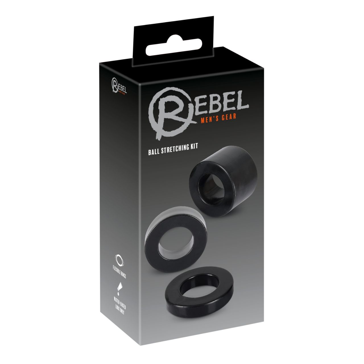 Rebel Ball - pénisz- heregyűrű és nyújtó szett - (fekete) Rebel Ball - pénisz- heregyűrű és nyújtó szett - (fekete)