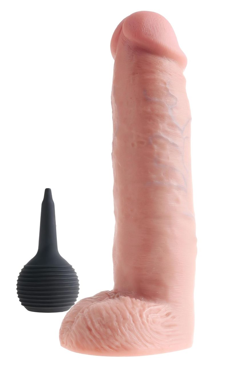 King Cock 10 - élethű spriccelő dildó (25cm) - natúr King Cock 10 - élethű spriccelő dildó (25cm) - natúr