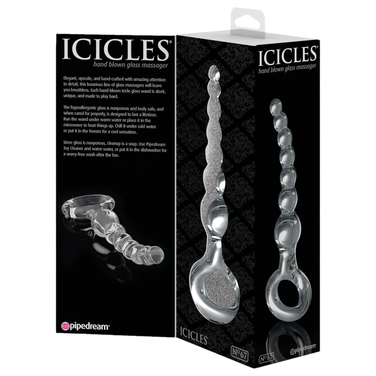 Icicles No. 67 - gömbös üveg dildó (átlátszó) Icicles No. 67 - gömbös üveg dildó (átlátszó)