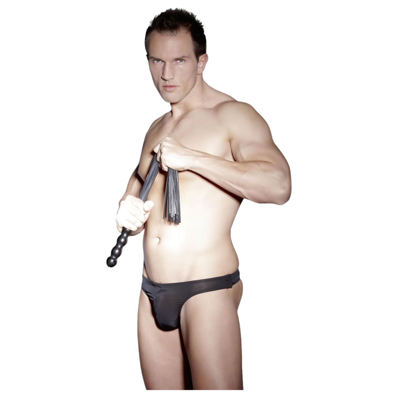 ZADO - bőr korbács, hullámos nyéllel (fekete) ZADO - bőr korbács, hullámos nyéllel (fekete)