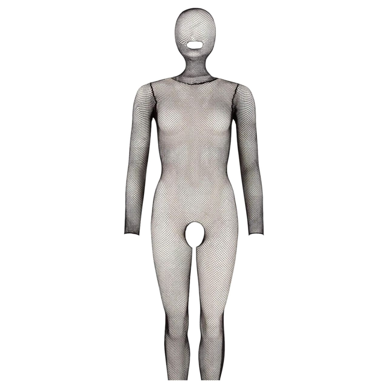 Mandy Mystery - Maszkos egészalakos necc overál - fekete (S-L)