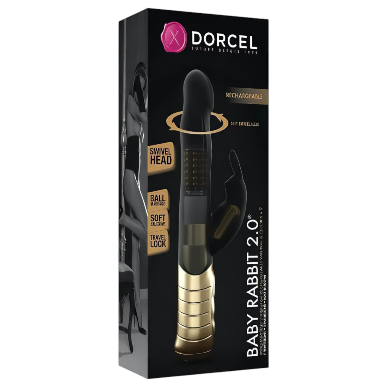 / Dorcel Baby Rabbit 2.0 - csiklókaros vibrátor (fekete-arany)