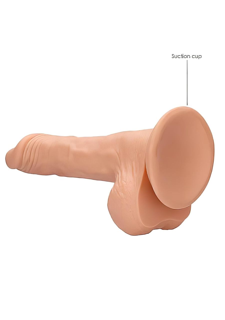 RealRock Dong 8 - élethű, herés dildó (20cm) - natúr RealRock Dong 8 - élethű, herés dildó (20cm) - natúr