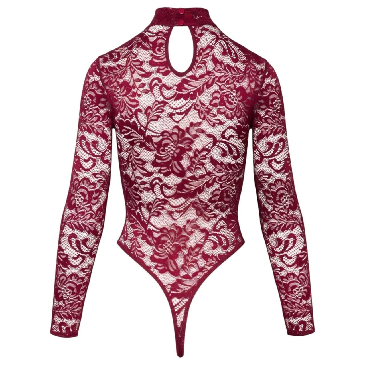 / Cottelli - átlátszó csipke body (piros)