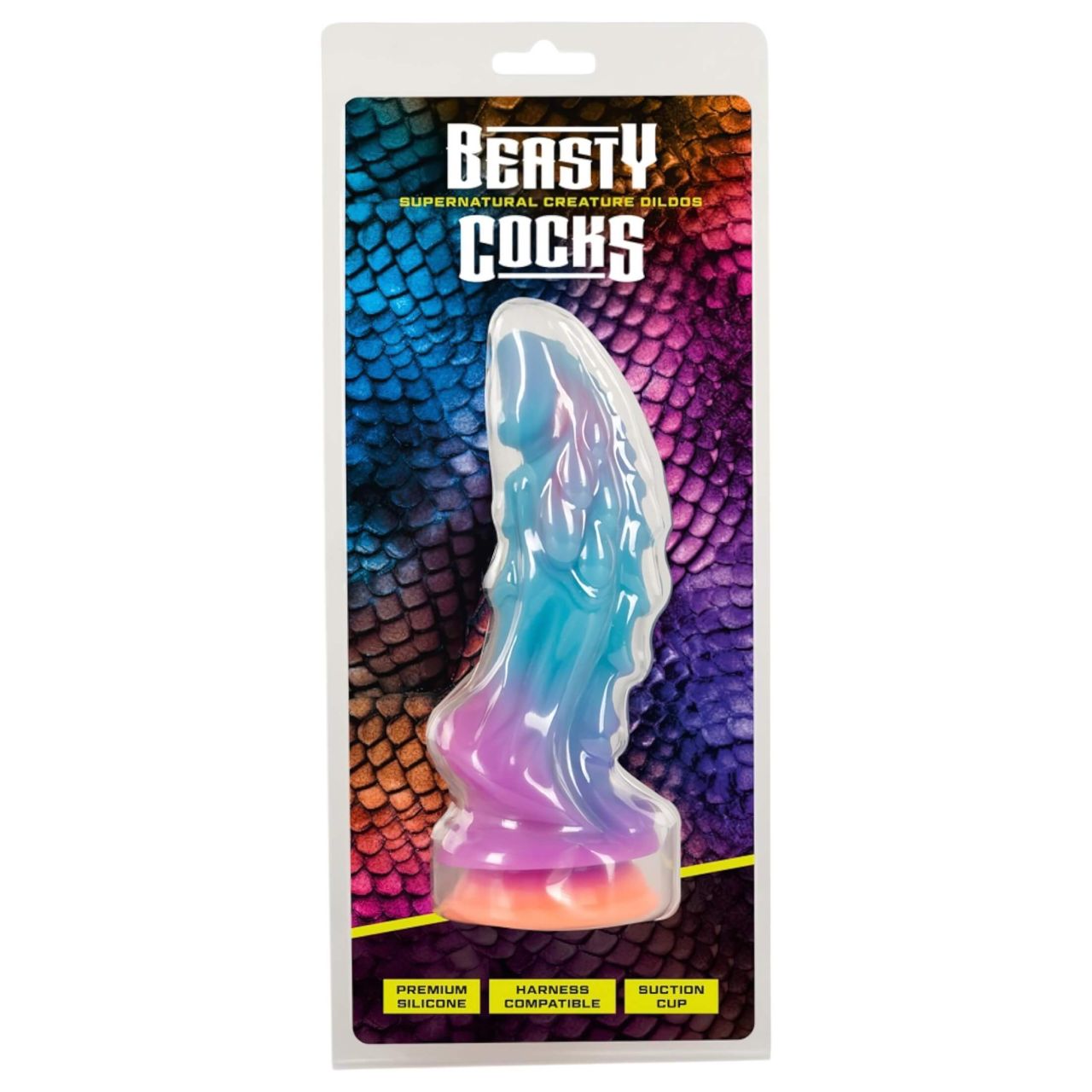 Beasty Cocks - földönkívüli szilikon dildó (kék-narancs) Beasty Cocks - földönkívüli szilikon dildó (kék-narancs)