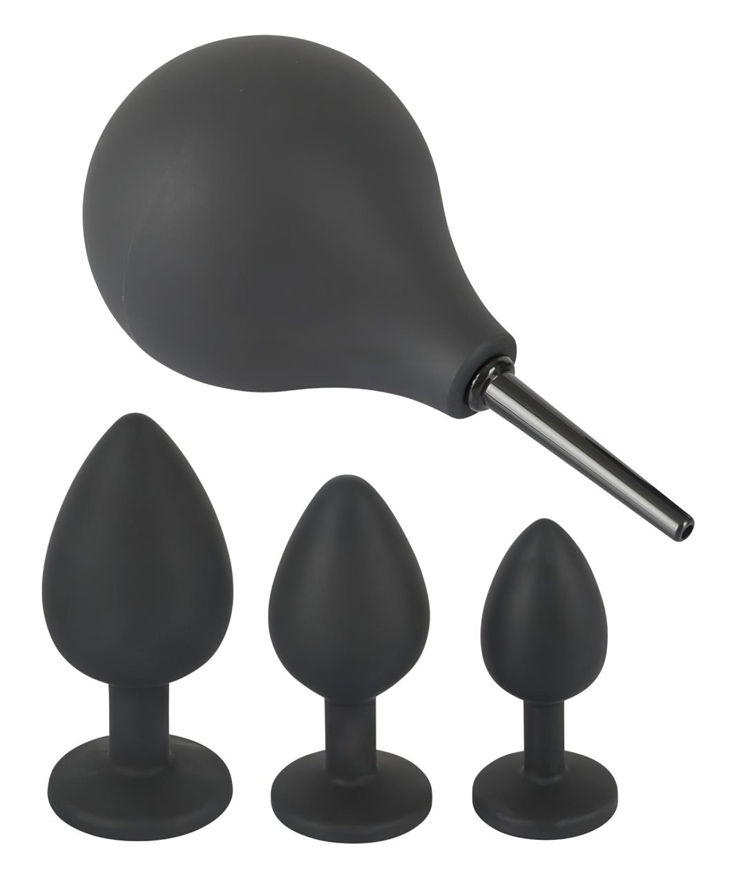 Black Velvets - anál plug szett (4 részes) - fekete