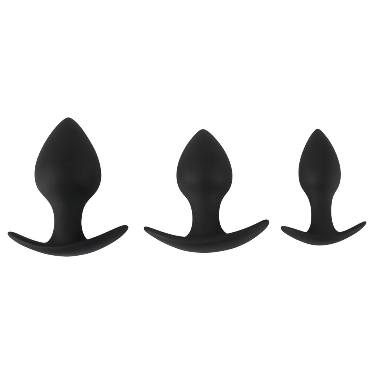 Black Velvets - szilikon anál plug szett (3 részes) - fekete