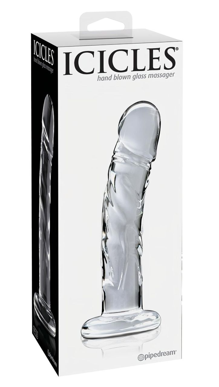 Icicles No. 62 - péniszes üveg dildó (átlátszó) Icicles No. 62 - péniszes üveg dildó (átlátszó)