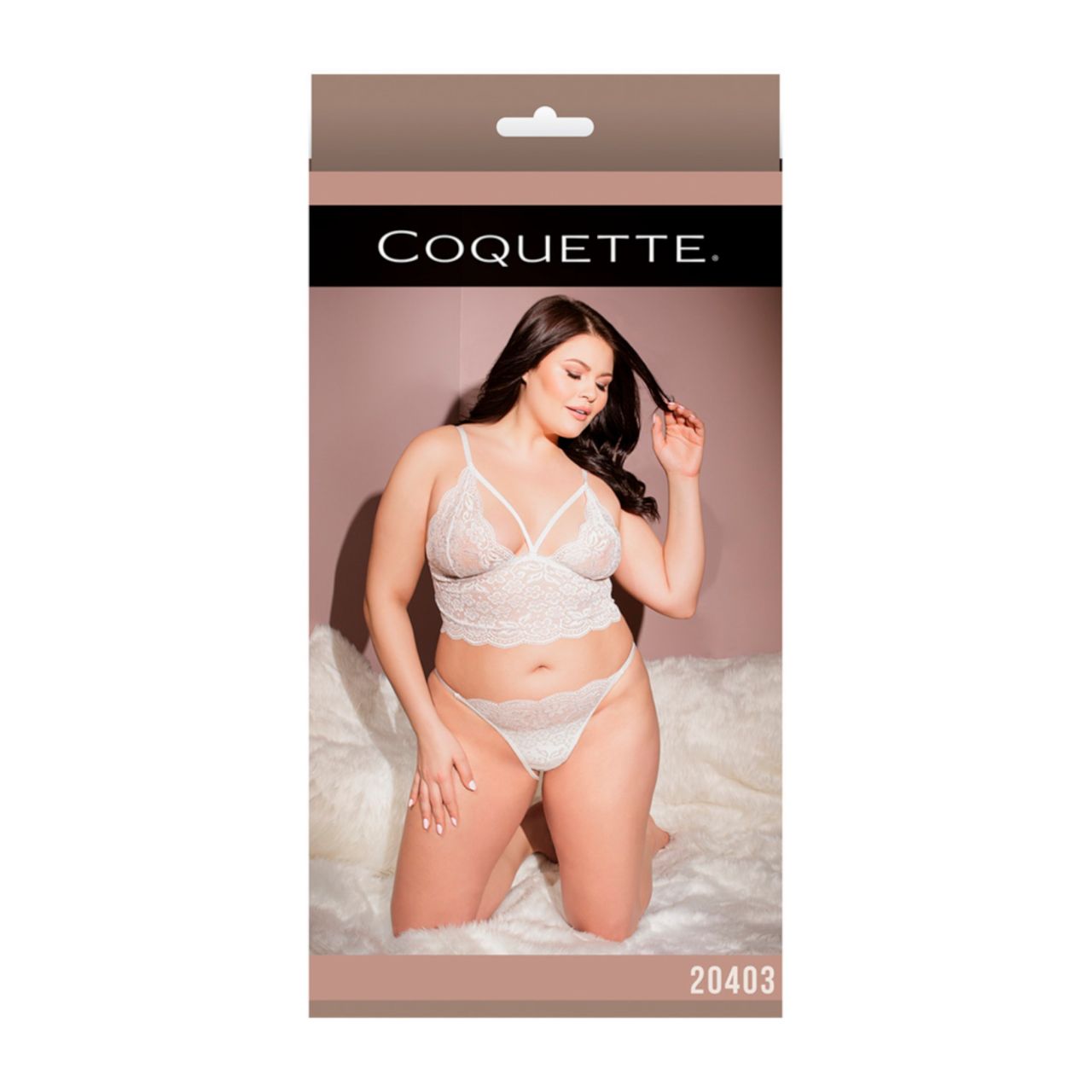 Coquette - csipkés fehérnemű szett - fehér (XL) Coquette - csipkés fehérnemű szett - fehér (XL)