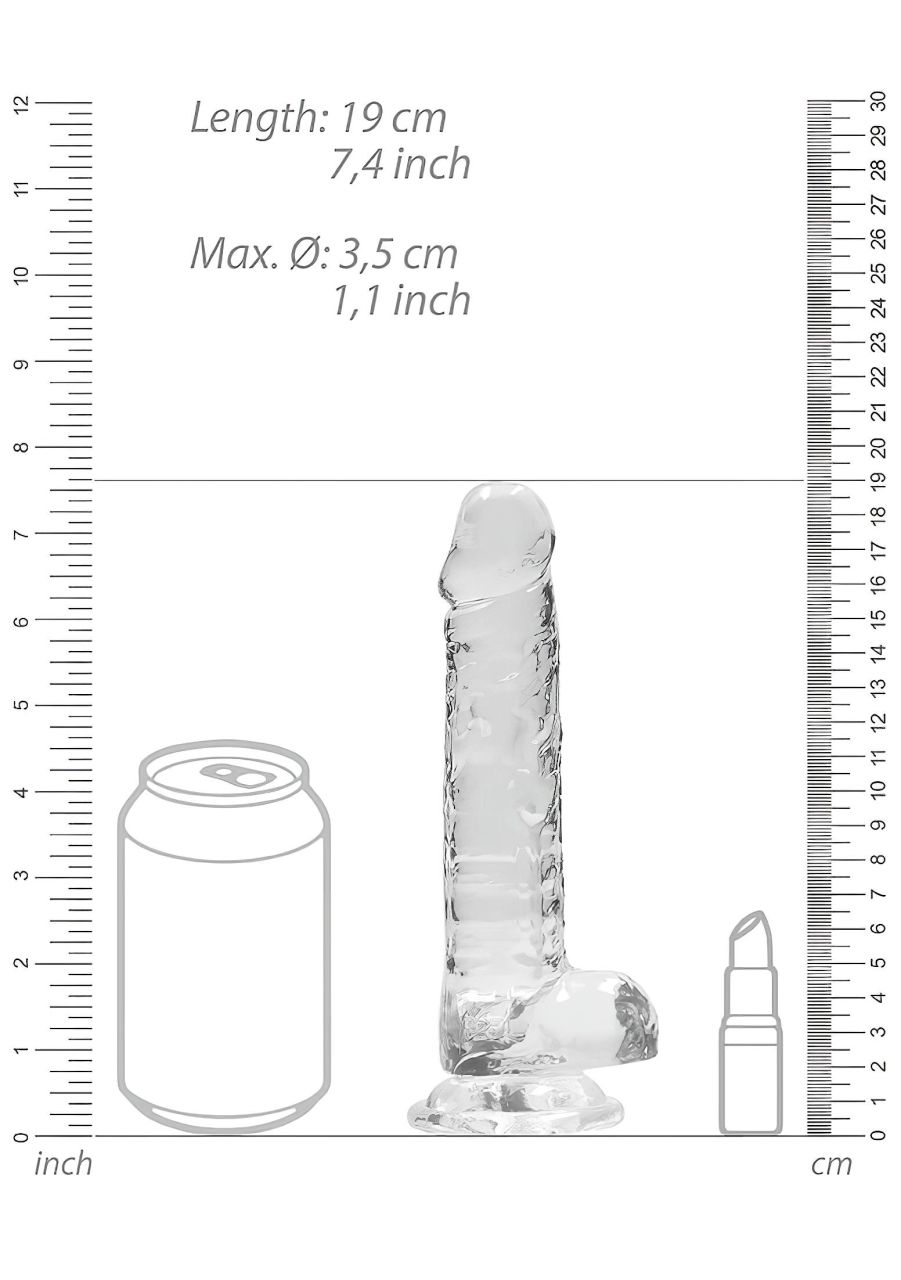 RealRock - átlátszó élethű dildó - átlátszó (17cm) RealRock - átlátszó élethű dildó - átlátszó (17cm)