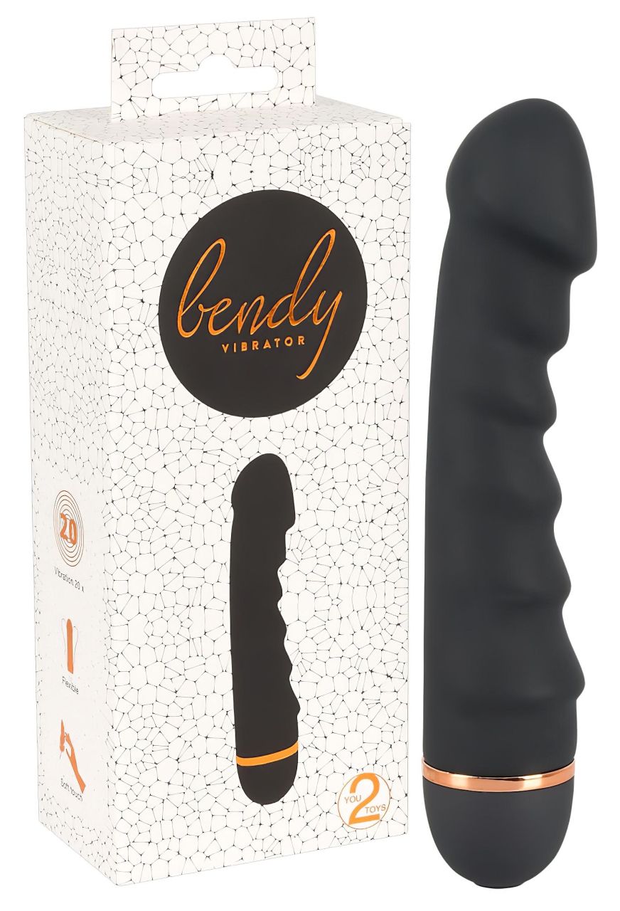 You2Toys - Bendy Ripple - bordázott vibrátor (fekete) You2Toys - Bendy Ripple - bordázott vibrátor (fekete)