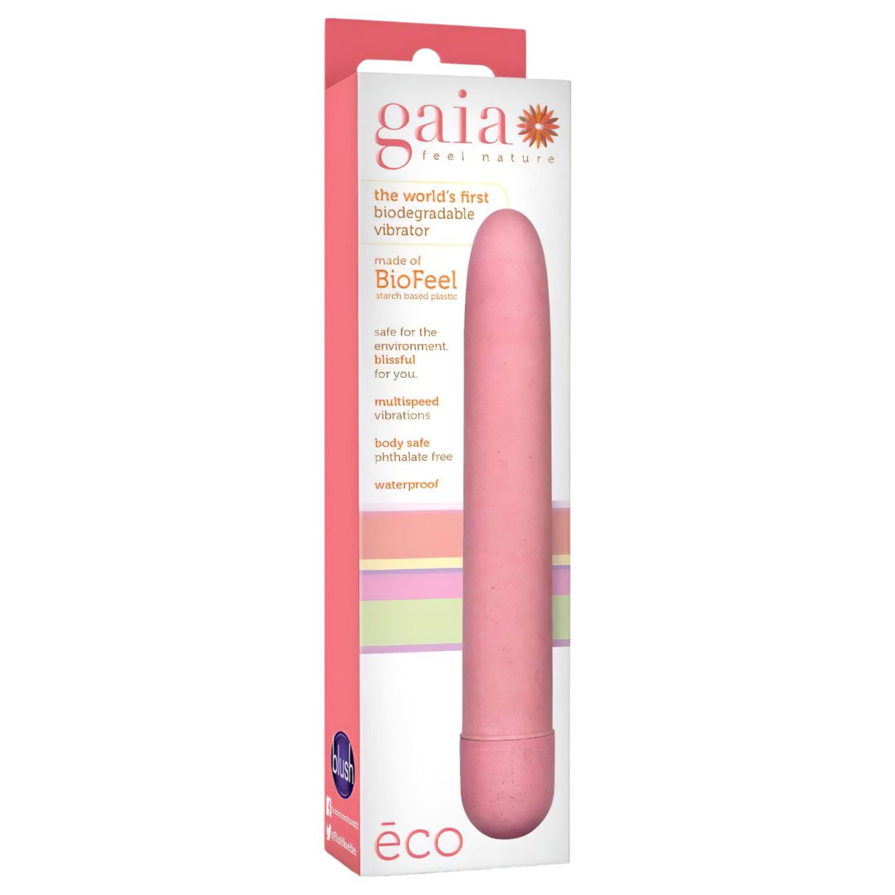 Gaia Eco L - környezetbarát rúdvibrátor (pink) - nagy Gaia Eco L - környezetbarát rúdvibrátor (pink) - nagy