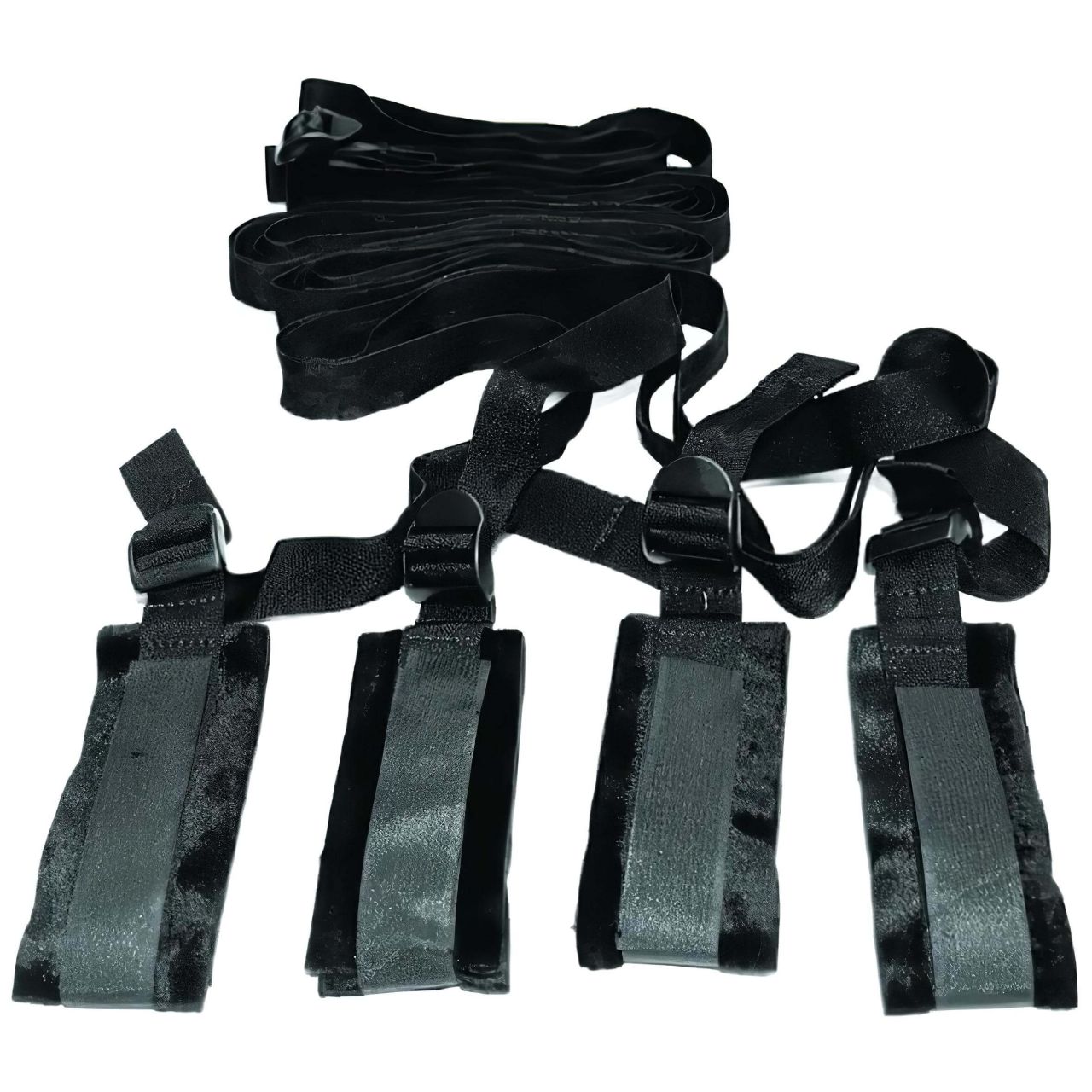 S&M - ágyhoz kötöző bondage szett (fekete) S&M - ágyhoz kötöző bondage szett (fekete)