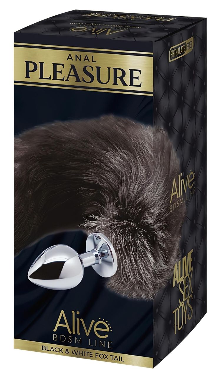 Alive Anal Pleasure - közepes anál plug rókafarokkal (ezüst) Alive Anal Pleasure - közepes anál plug rókafarokkal (ezüst)