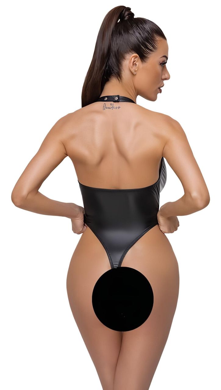 / Cottelli Party - fényes, nyakpántos body (fekete) / Cottelli Party - fényes, nyakpántos body (fekete)