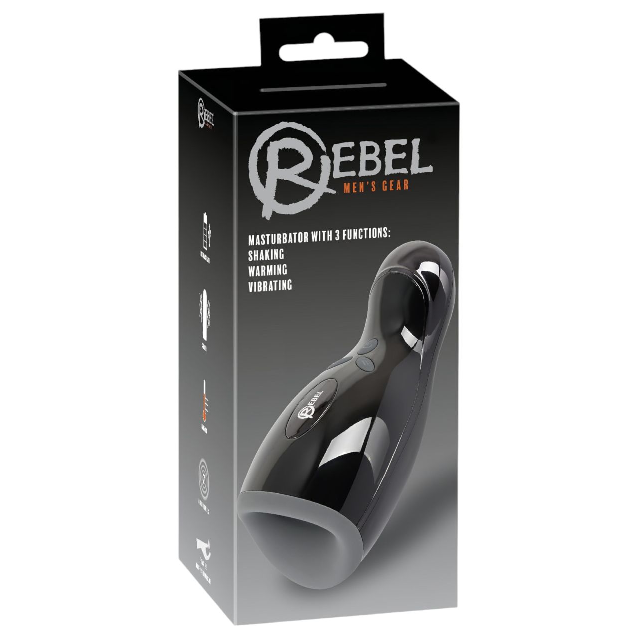 Rebel - fűthető, vibráló, fel-le mozgó maszturbátor (fekete) Rebel - fűthető, vibráló, fel-le mozgó maszturbátor (fekete)
